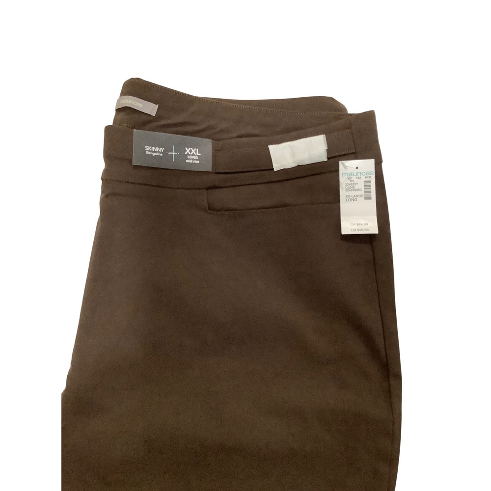 547. Maurices Women's long‎ mid-rise trousers fit.Skinny,
Brown. Size  XXL